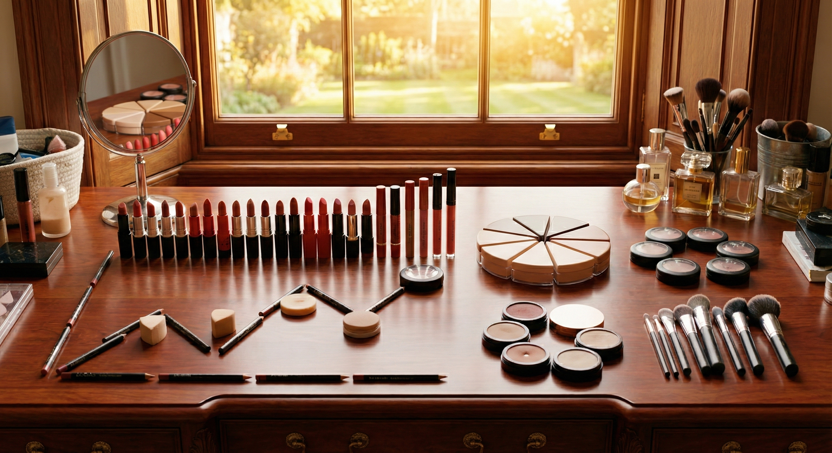 Makeup and beauty products showcase