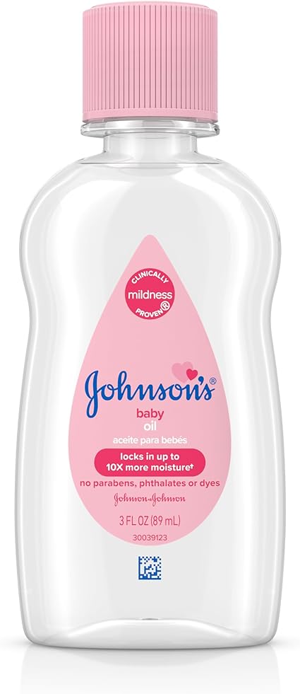 Johnson's Baby Oil, Pure Mineral Oil for Newborn, Kids & Adults